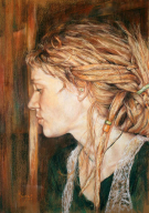 Junge Frau, Pastellkreide, 70cm x 100cm, 2011